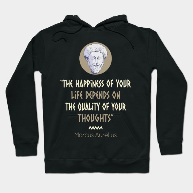 Stoicism Philosophy Marcus Aurelius Meditations Quote Hoodie by USProudness